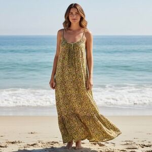 corey lynn calter pleated maxi dress Corey Lynn Calter Floral Maxi Dress